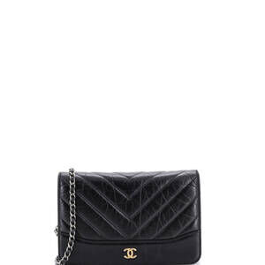 Chanel Gabrielle Wallet on Chain Chevron Aged Calfskin